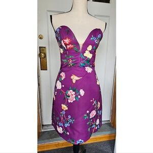 NWT Marchesa Notte Paradise Satin Mini Dress, Size 2